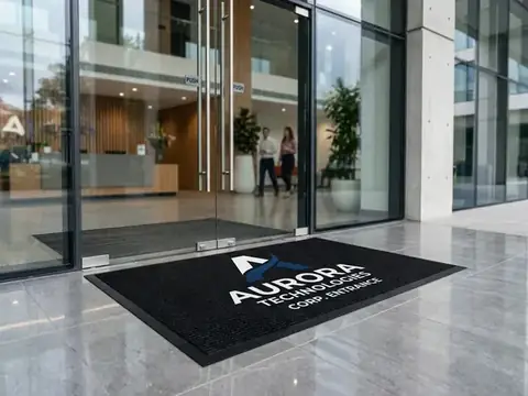 Tapetes personalizados com logotipo da empresa para recepções e entradas comerciais